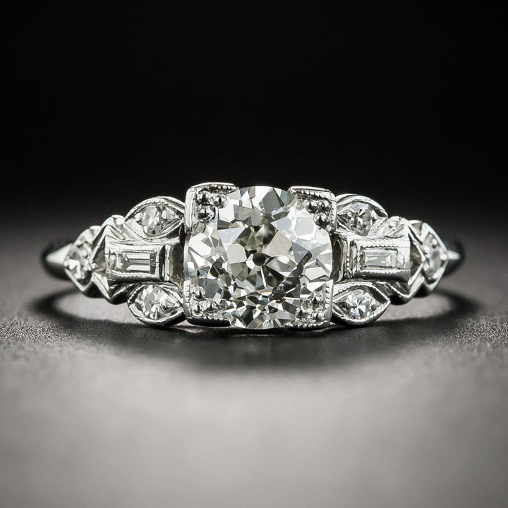 Art Deco 1.09 Carat Diamond Platinum Engagement Ring - GIA J VVS2