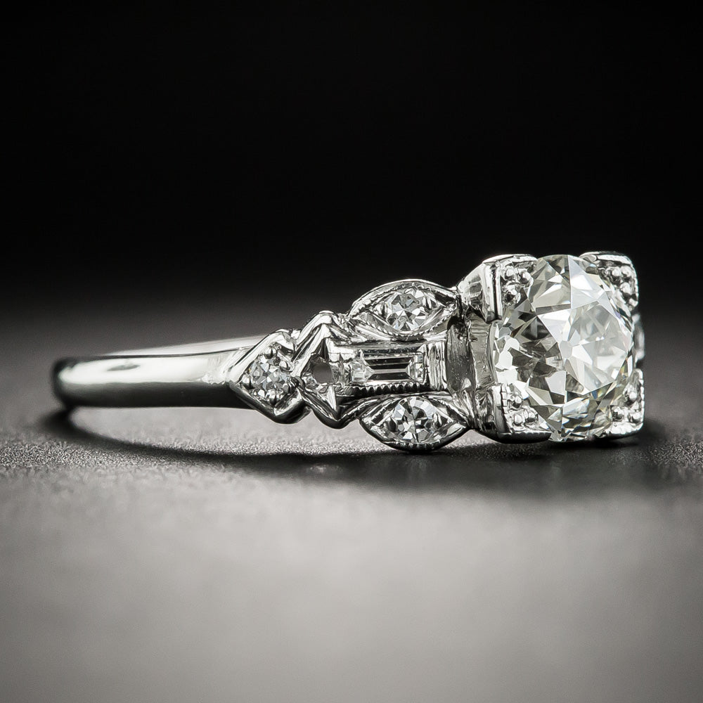 Art Deco 1.09 Carat Diamond Platinum Engagement Ring - GIA J VVS2  - 4