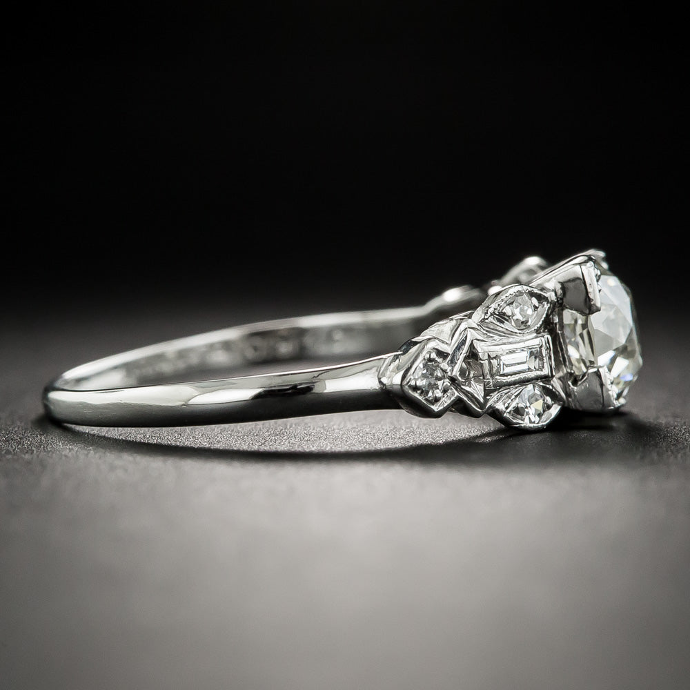 Art Deco 1.09 Carat Diamond Platinum Engagement Ring - GIA J VVS2  - 5