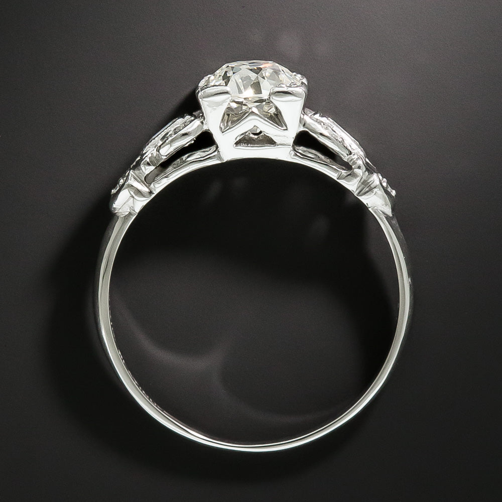 Art Deco 1.09 Carat Diamond Platinum Engagement Ring - GIA J VVS2  - 6