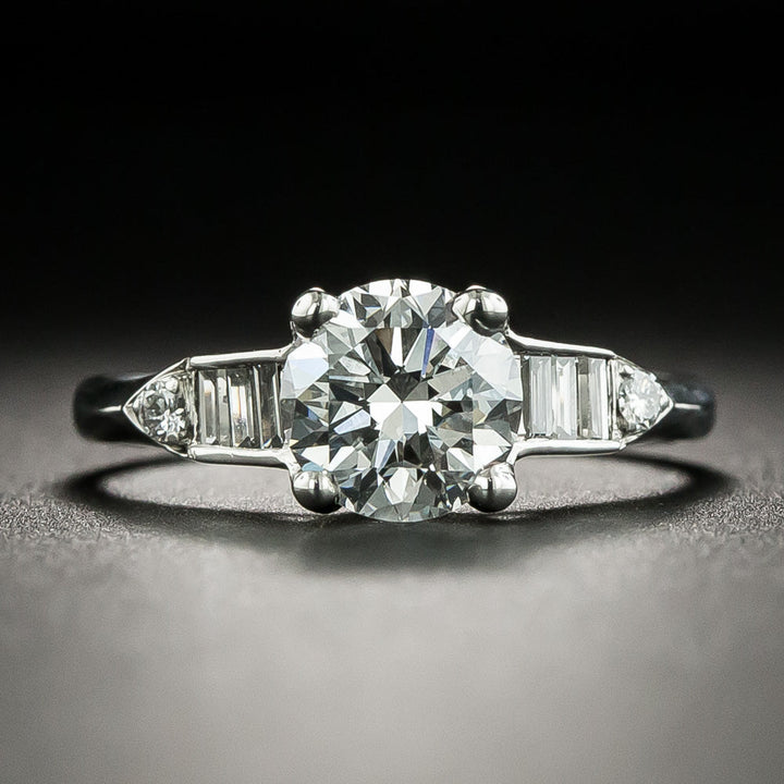 Art Deco 1.11 Carat Diamond Engagement Ring - GIA E VVS2