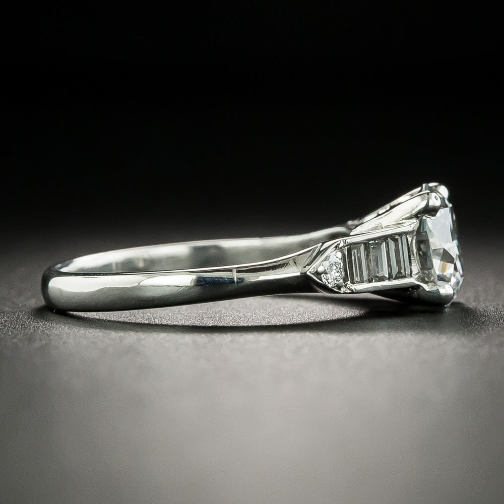 Art Deco 1.11 Carat Diamond Engagement Ring - GIA E VVS2 - 4
