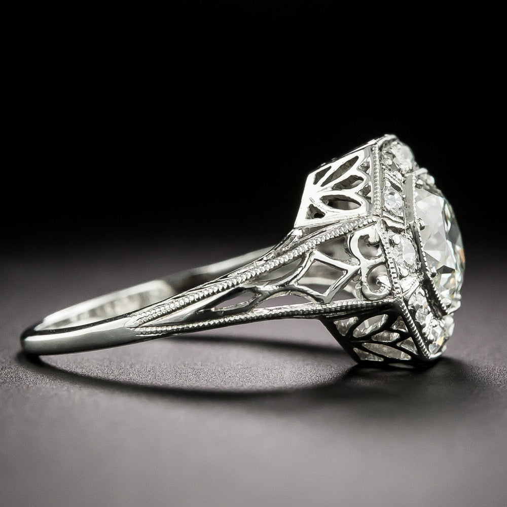 Art Deco 1.11 Carat Diamond Engagement Ring - GIA H VS1 - 4