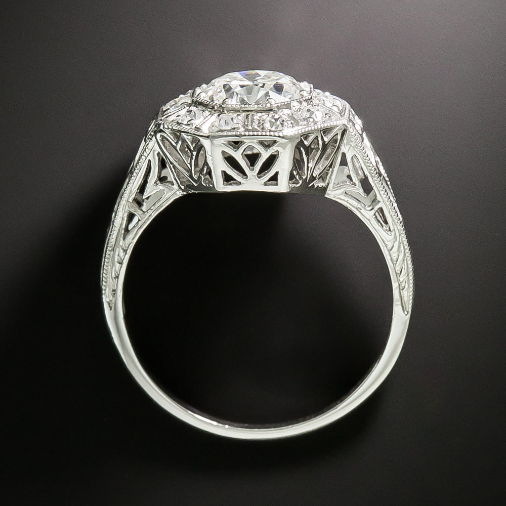 Art Deco 1.11 Carat Diamond Engagement Ring - GIA H VS1 - 5