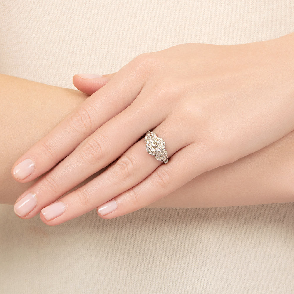 Art Deco 1.11 Carat Diamond Engagement Ring -  GIA  I VS1 - 3