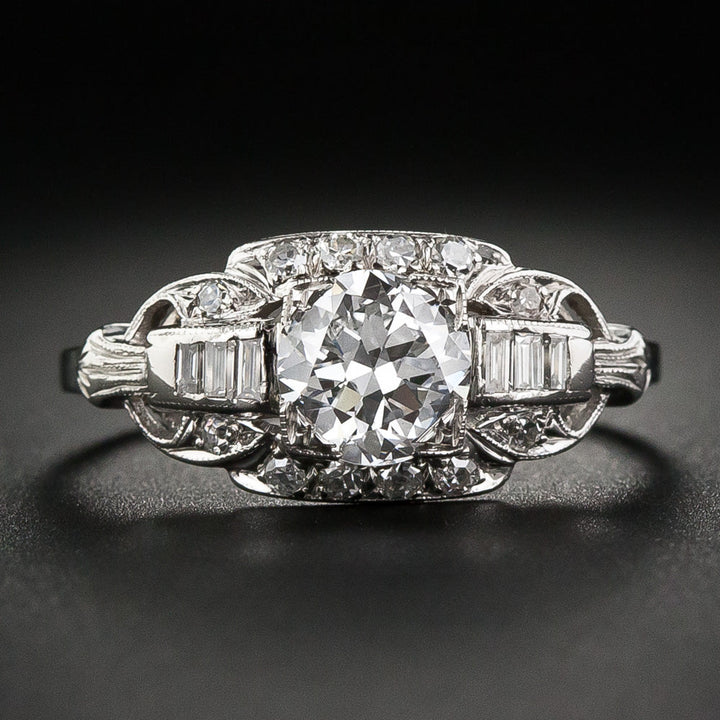 Art Deco 1.13 Carat Diamond Engagement Ring - GIA D VS1
