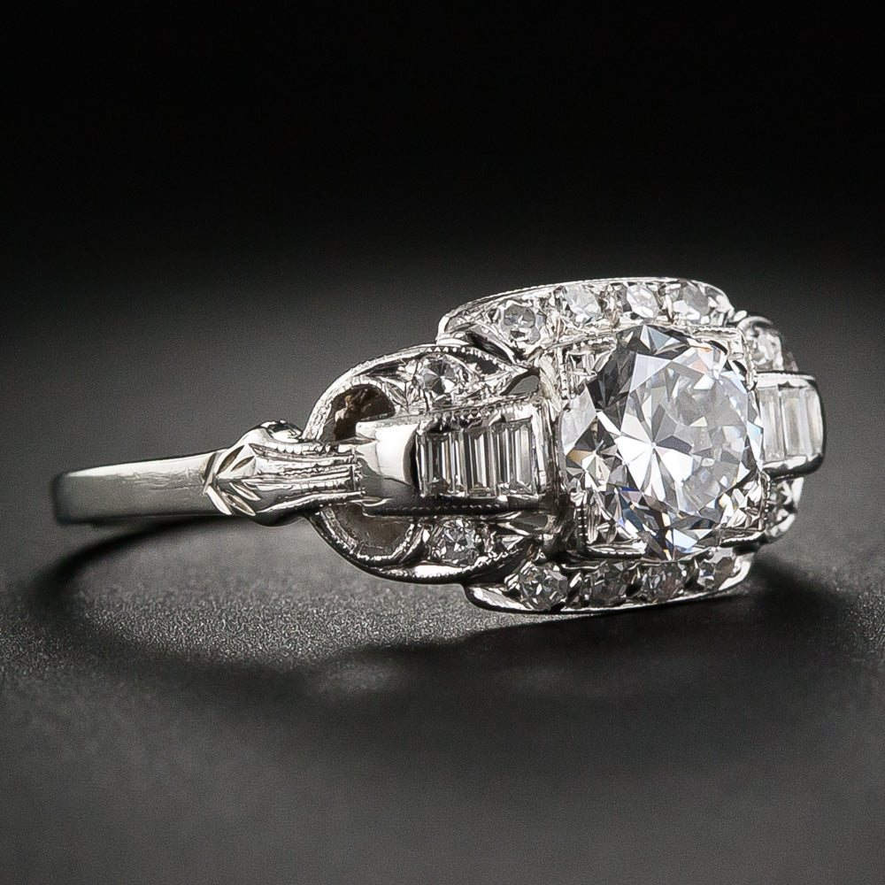  Art Deco 1.13 Carat Diamond Engagement Ring - GIA D VS1 - 6