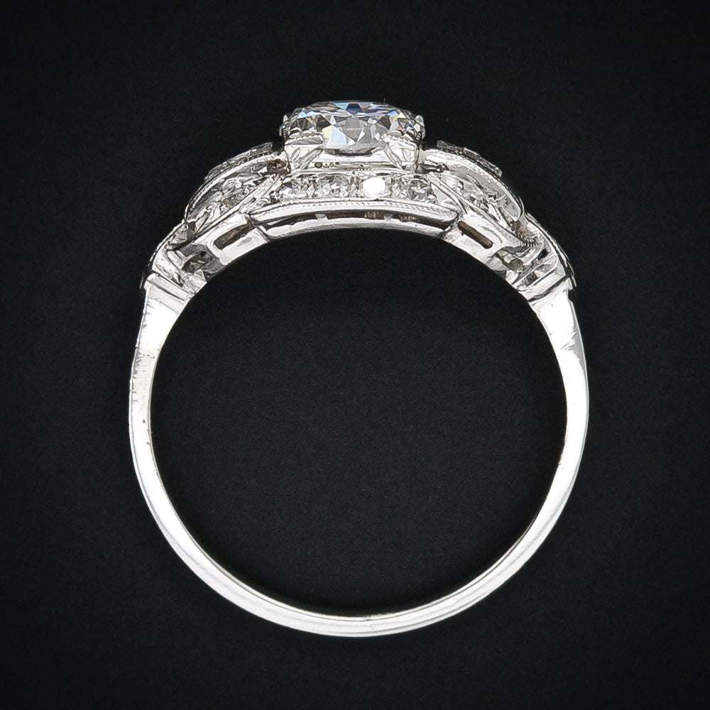  Art Deco 1.13 Carat Diamond Engagement Ring - GIA D VS1 - 8