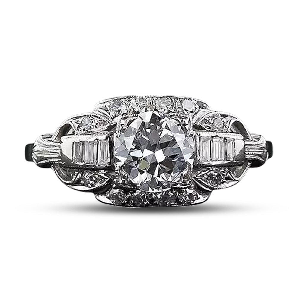  Art Deco 1.13 Carat Diamond Engagement Ring - GIA D VS1 - 10