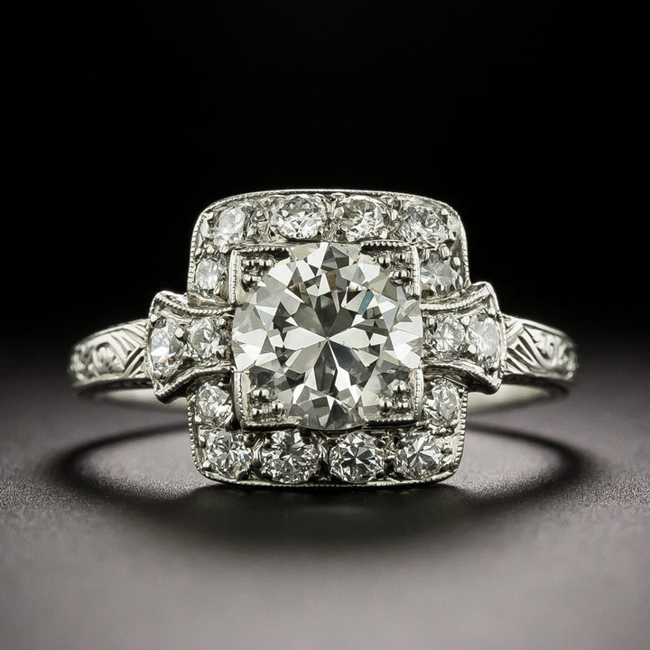Art Deco 1.14 Carat Diamond Engagement Ring - GIA H SI1
