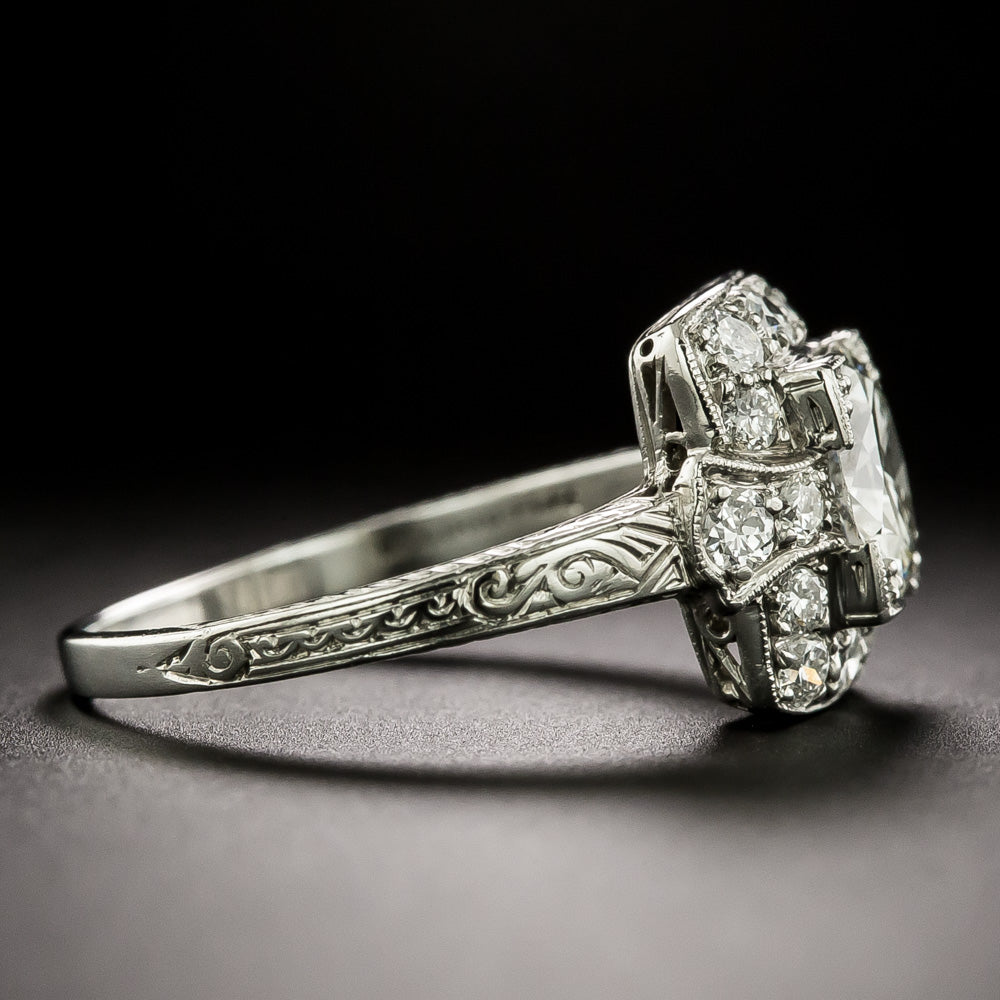 Art Deco 1.14 Carat Diamond Engagement Ring - GIA H SI1 - 3