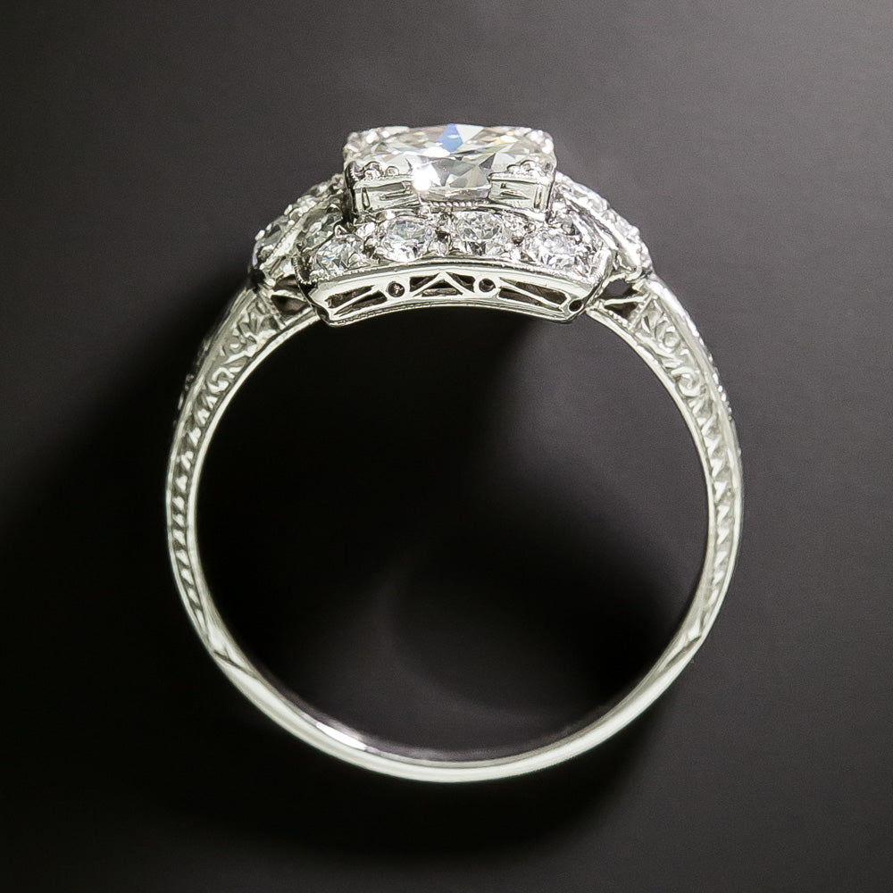 Art Deco 1.14 Carat Diamond Engagement Ring - GIA H SI1 - 4