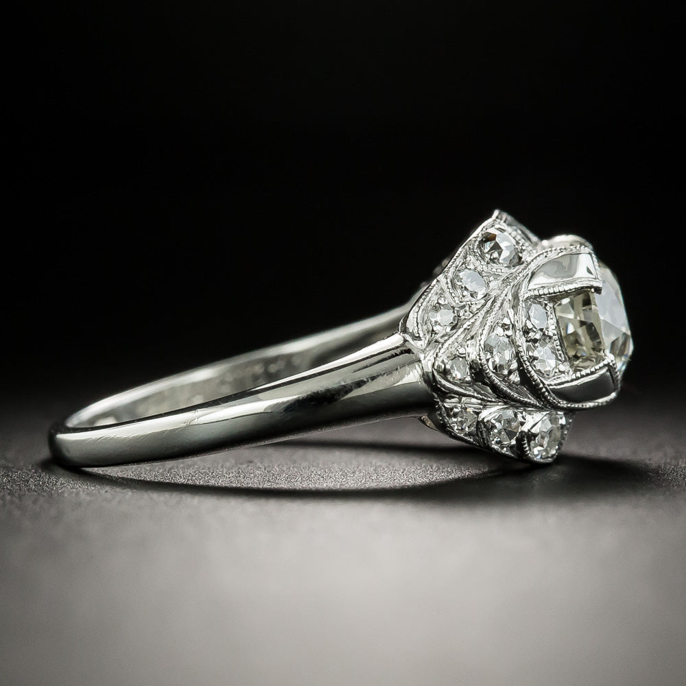Art Deco 1.15 Carat Diamond Engagement Ring - GIA M SI1 - 4