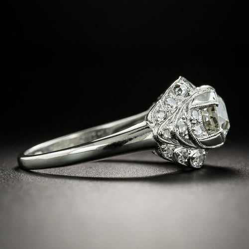 Art Deco 1.15 Carat Diamond Engagement Ring - GIA M SI1 - 4