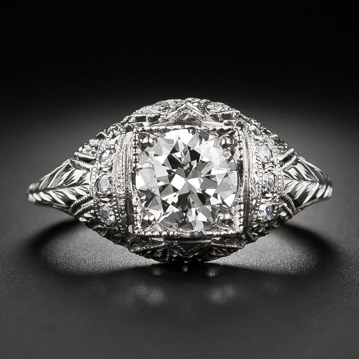 Art Deco 1.15 Carat Diamond Engagement Ring - GIA N VVS2
