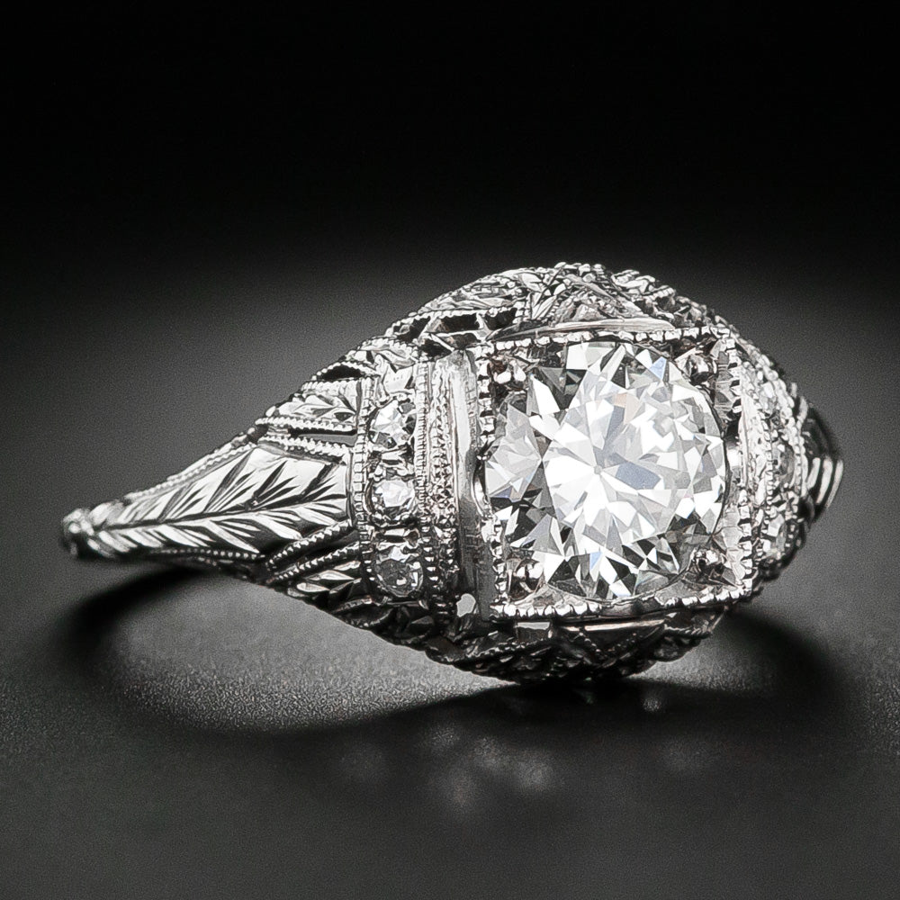 Art Deco 1.15 Carat Diamond Engagement Ring - GIA N VVS2 - 6