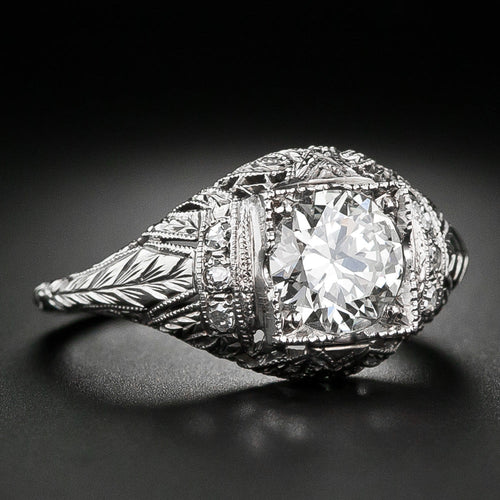 Art Deco 1.15 Carat Diamond Engagement Ring - GIA N VVS2 - 6