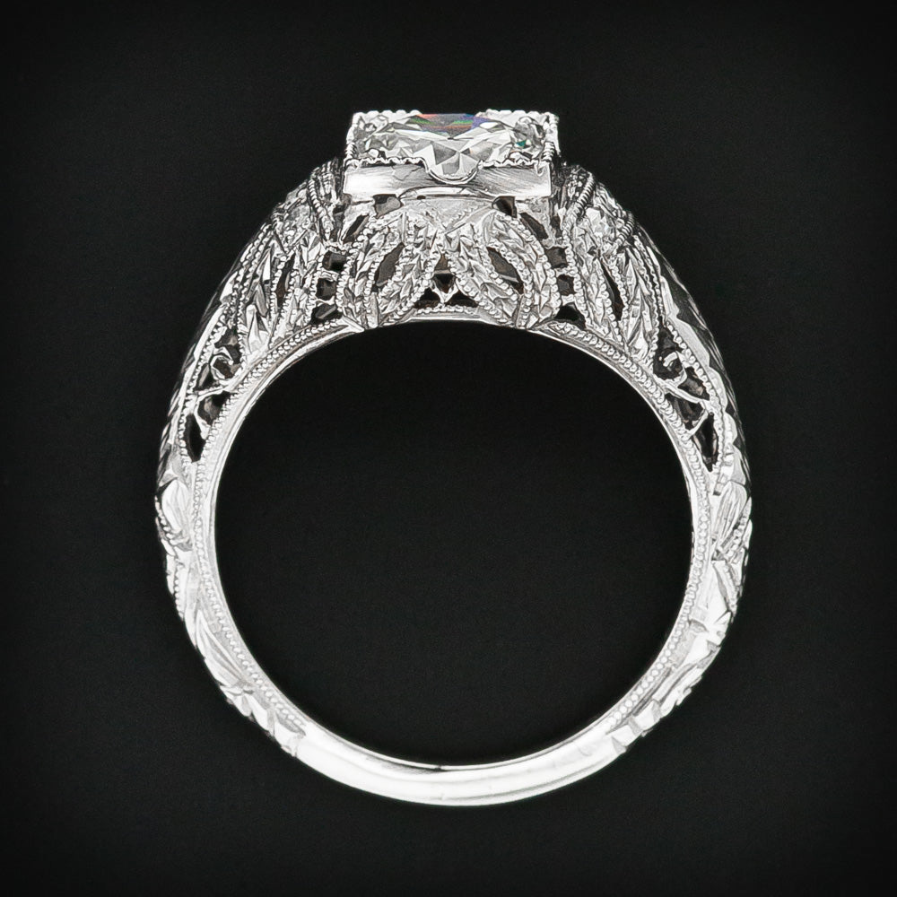 Art Deco 1.15 Carat Diamond Engagement Ring - GIA N VVS2 - 8