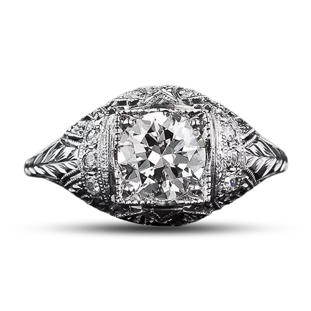 Art Deco 1.15 Carat Diamond Engagement Ring - GIA N VVS2 - 9