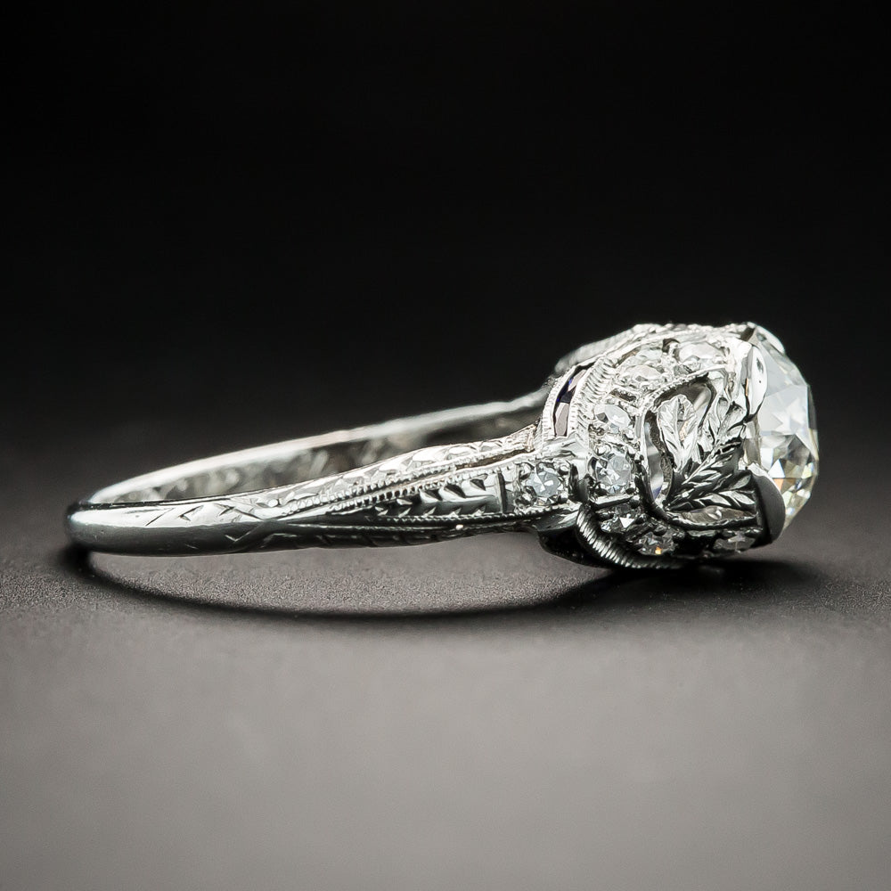 Art Deco 1.17 Carat Diamond Engagement Ring - GIA J VS2  - 3