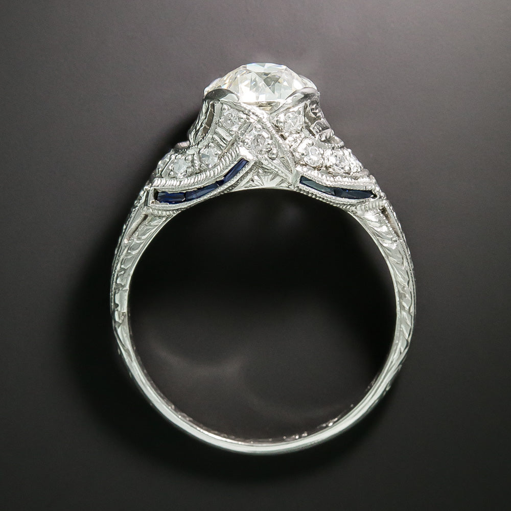 Art Deco 1.17 Carat Diamond Engagement Ring - GIA J VS2  - 4