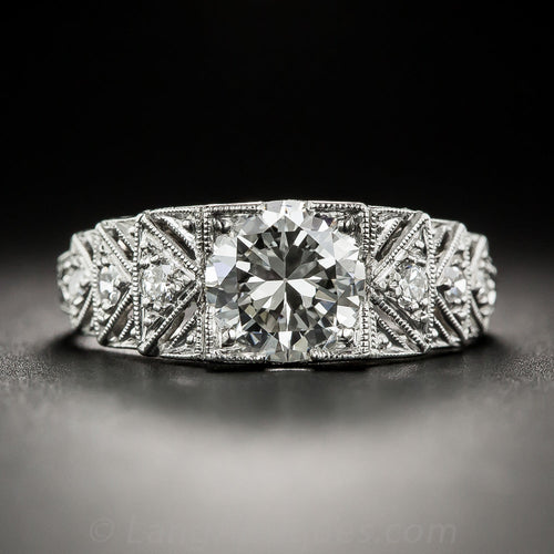 Art Deco 1.18 Carat Diamond Engagement Ring - GIA I VS1 - 1