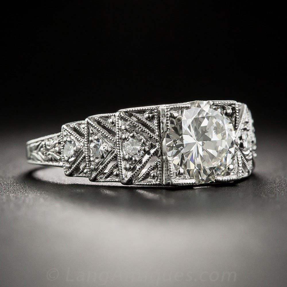 Art Deco 1.18 Carat Diamond Engagement Ring - GIA I VS1 - 2