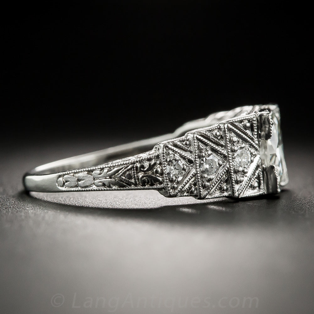 Art Deco 1.18 Carat Diamond Engagement Ring - GIA I VS1 - 3