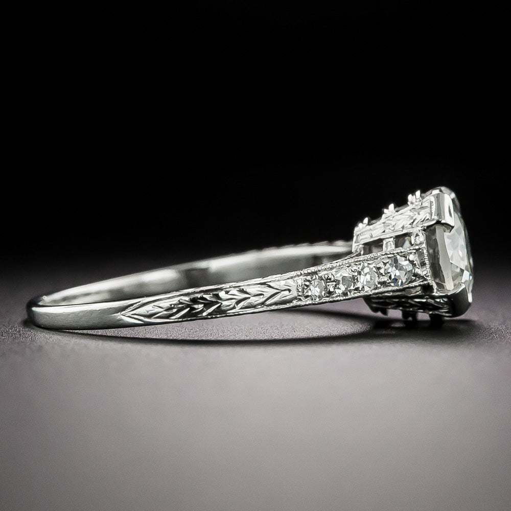 Art Deco 1.18 Carat Diamond Engagement Ring -  GIA J VS2 - 5