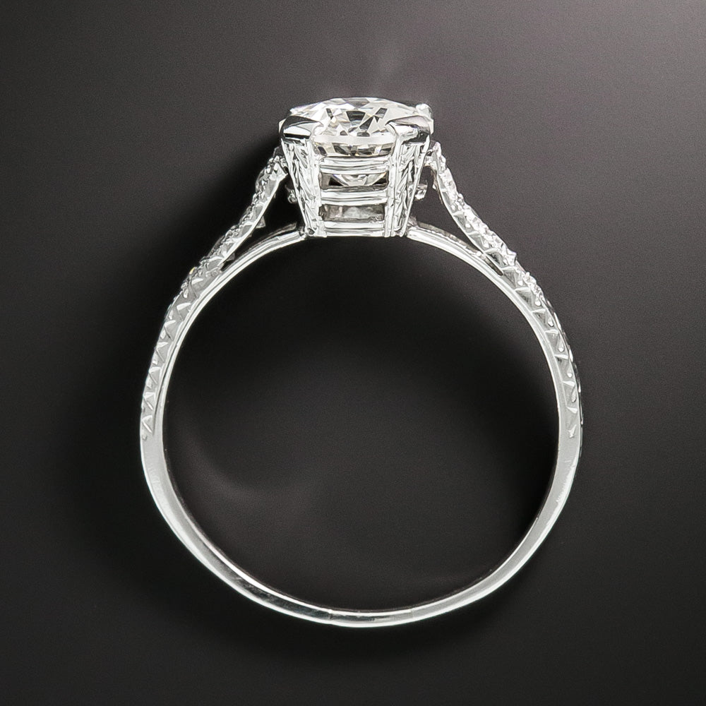 Art Deco 1.18 Carat Diamond Engagement Ring -  GIA J VS2 - 6