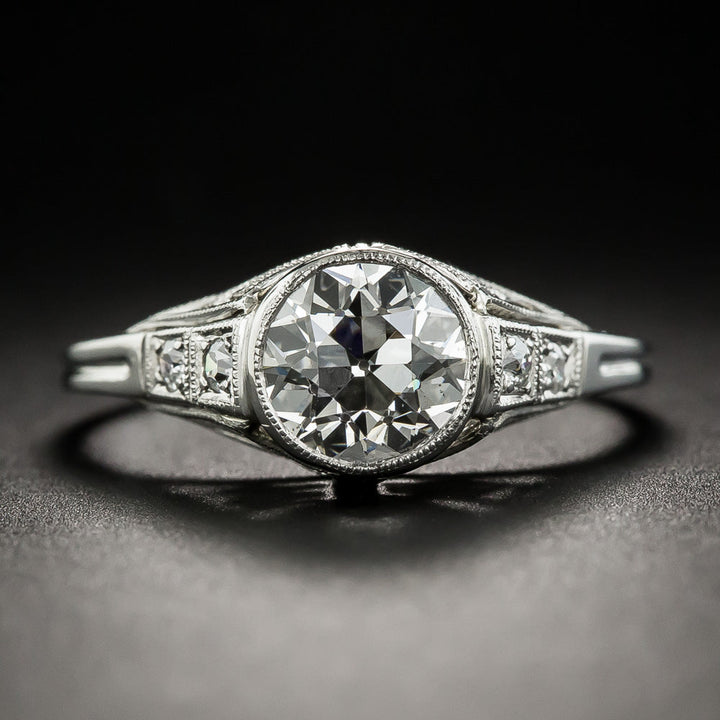 Art Deco 1.19 Carat Diamond Engagement Ring - GIA  J SI1