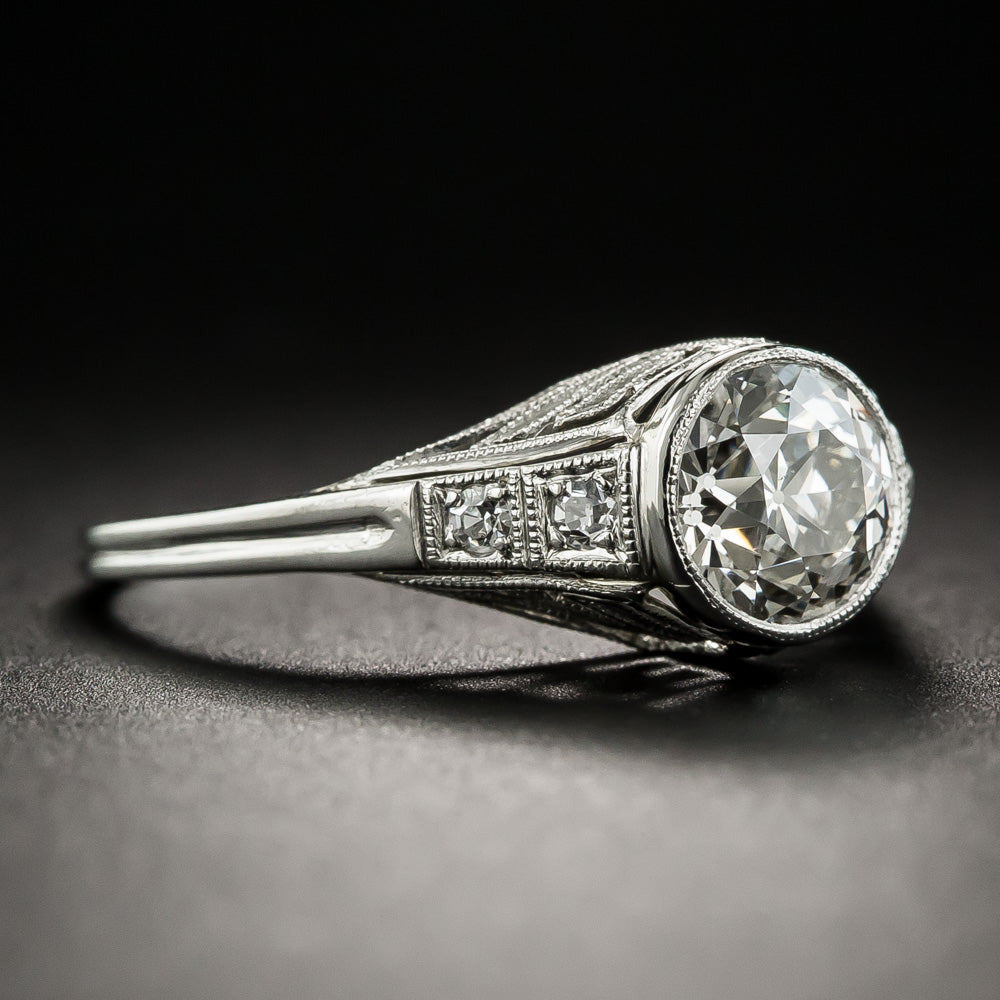 Art Deco 1.19 Carat Diamond Engagement Ring - GIA  J SI1 - 2