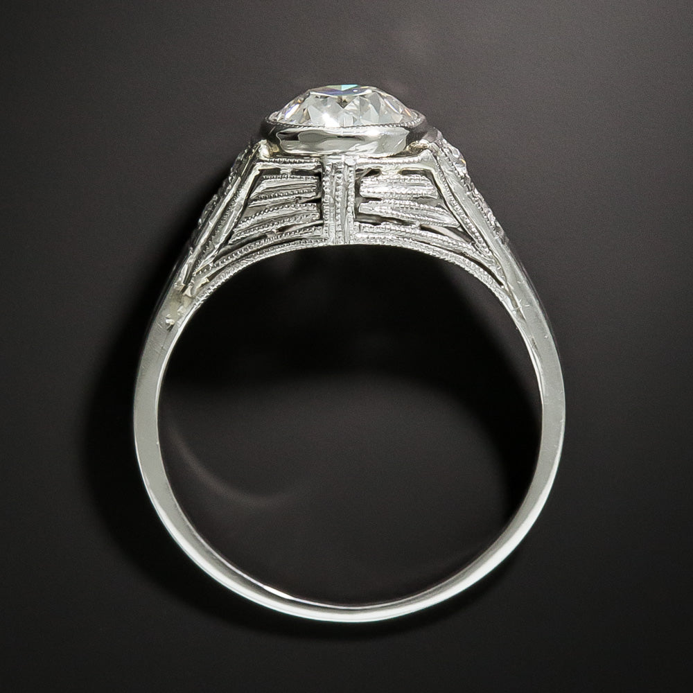 Art Deco 1.19 Carat Diamond Engagement Ring - GIA  J SI1 - 4