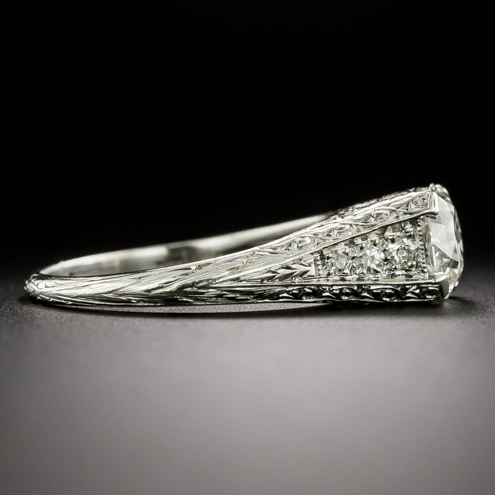 Art Deco 1.20 Carat Diamond Engagement Ring - GIA I VS2 - 4