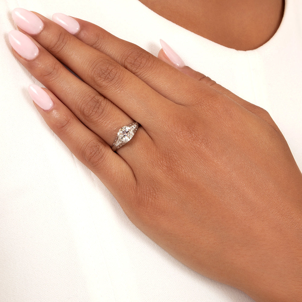 Art Deco 1.20 Carat Diamond Engagement Ring - GIA I VS2 - 6