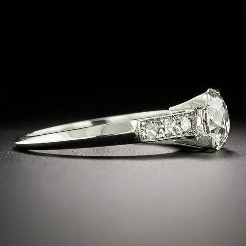 Art Deco 1.21 Carat Diamond Solitaire Ring - GIA F SI1 - 4