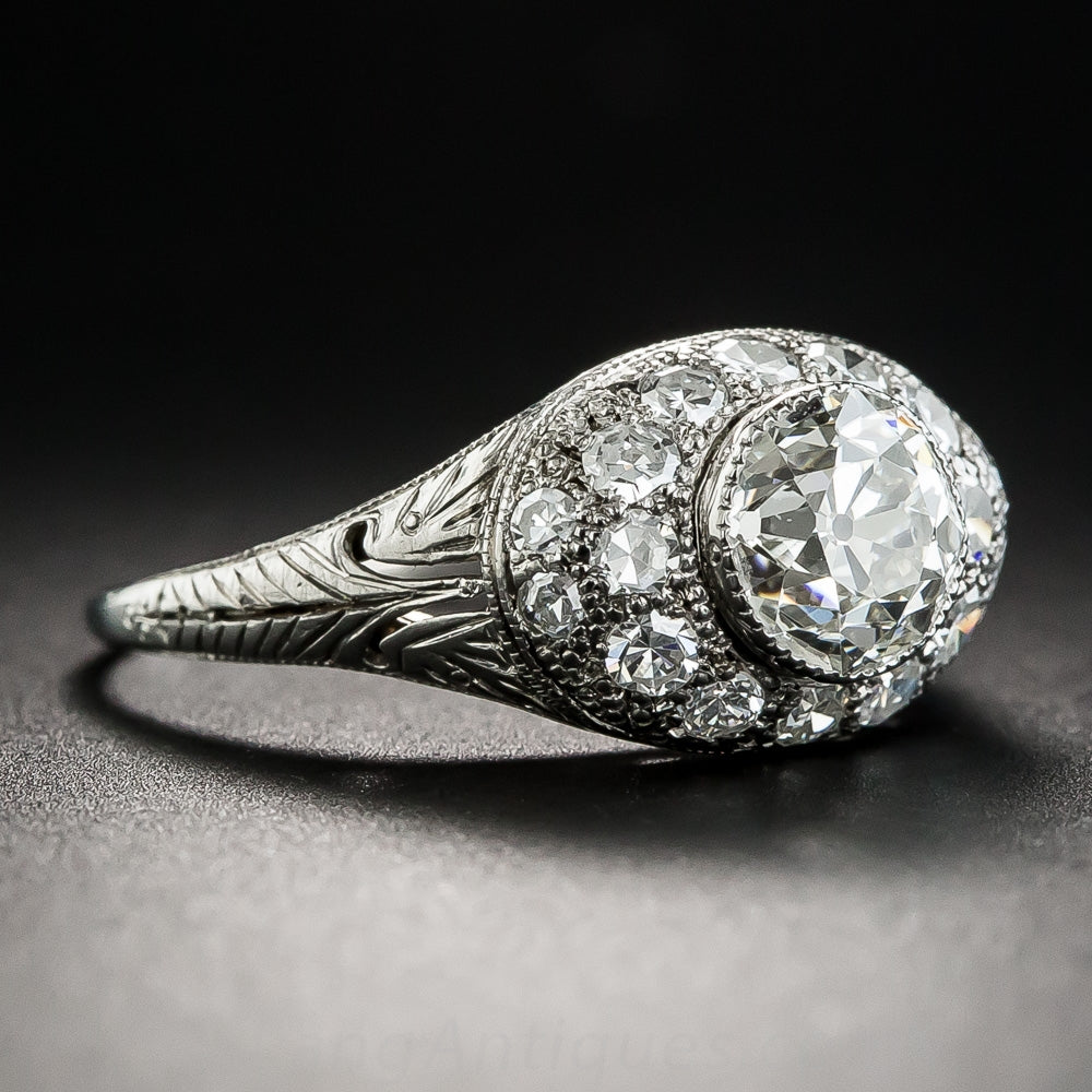 Art Deco 1.22 Carat Diamond Engagement Ring - GIA  J SI1 - 2