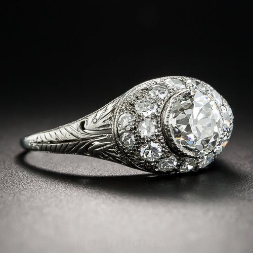 Art Deco 1.22 Carat Diamond Engagement Ring - GIA  J SI1 - 2