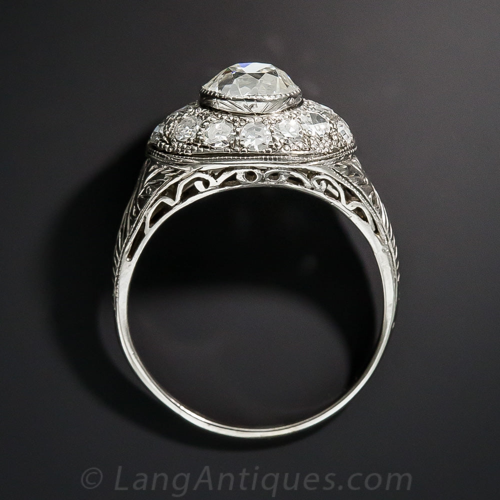 Art Deco 1.22 Carat Diamond Engagement Ring - GIA  J SI1 - 4