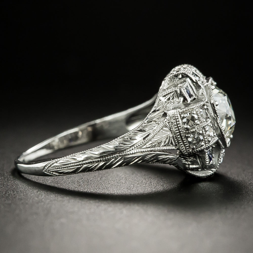 Art Deco 1.23 Carat Diamond Engagement Ring - GIA J VS2 - 4