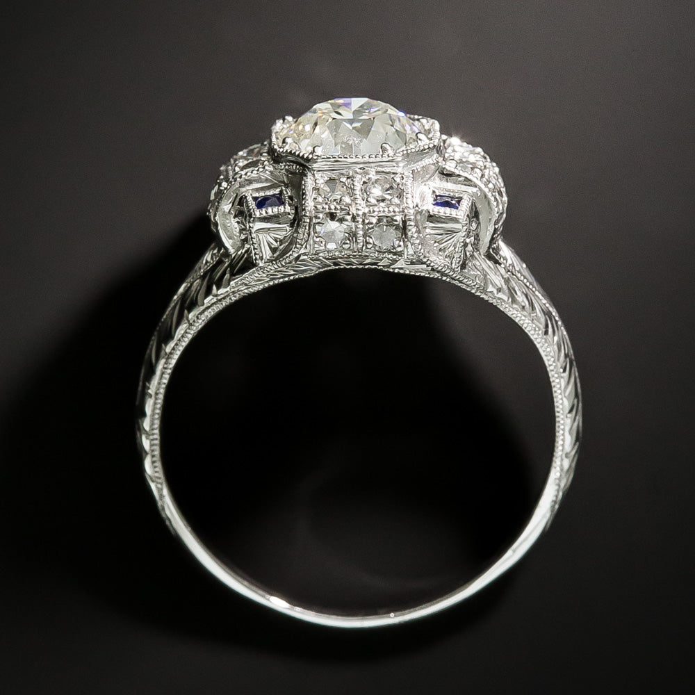 Art Deco 1.23 Carat Diamond Engagement Ring - GIA J VS2 - 5
