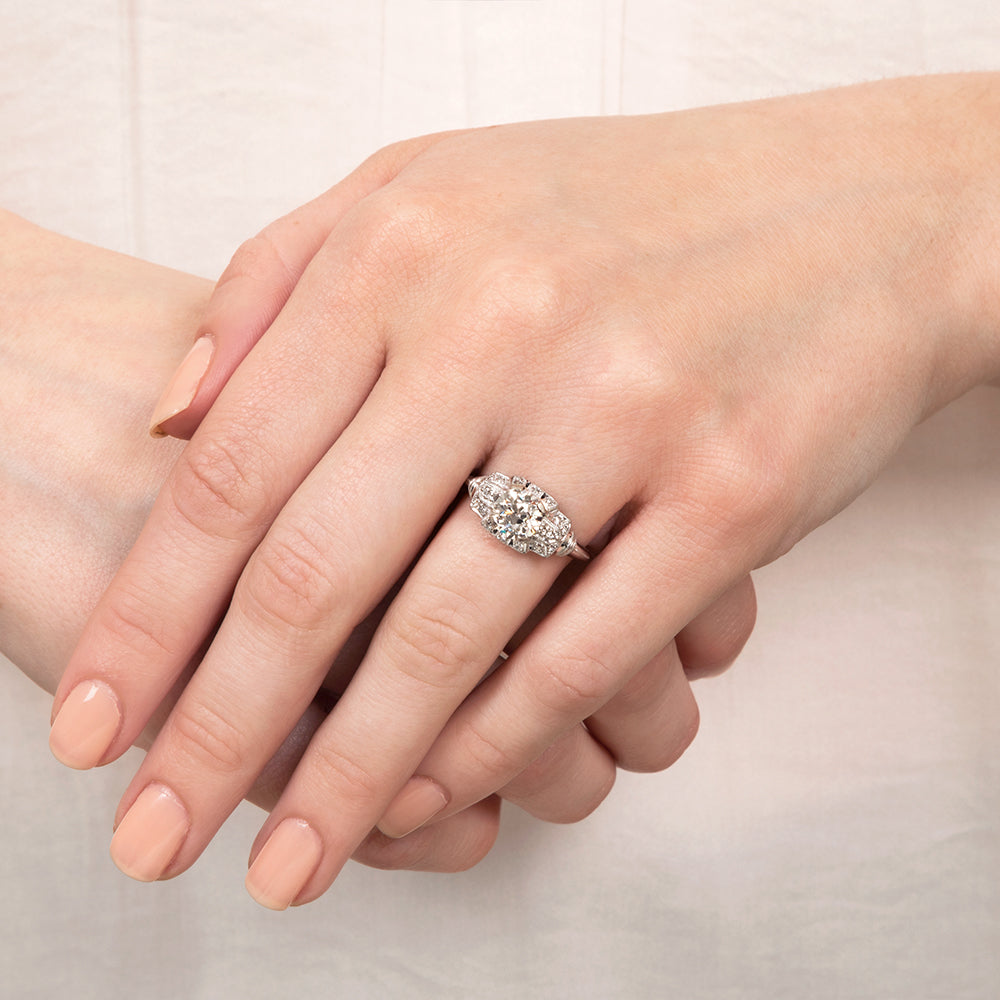 Art Deco 1.24 Carat Diamond Engagement Ring - GIA K VVS2 - 6
