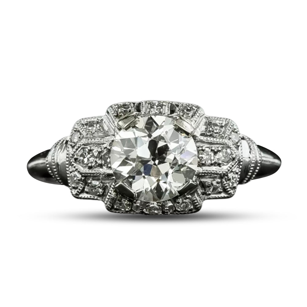 Art Deco 1.24 Carat Diamond Engagement Ring - GIA K VVS2 - 4
