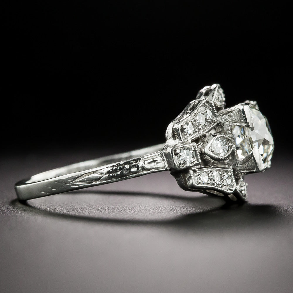 Art Deco 1.27 Carat Diamond Engagement Ring - GIA I VS1 - 4