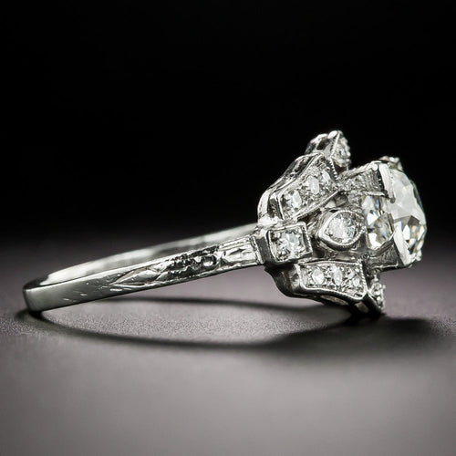 Art Deco 1.27 Carat Diamond Engagement Ring - GIA I VS1 - 4