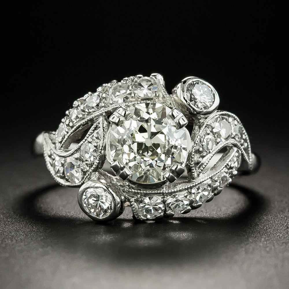 Art Deco 1.29 Carat Diamond Engagement Ring - GIA N VS2 - 1