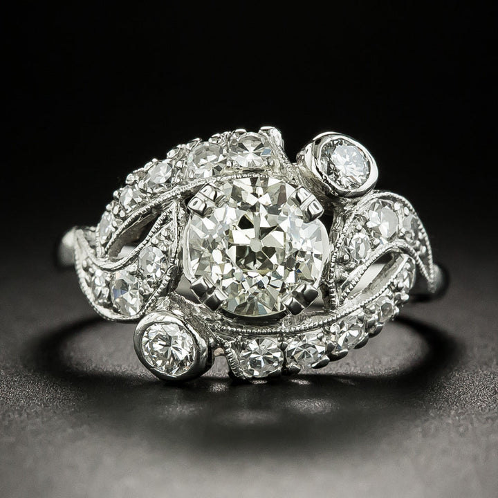 Art Deco 1.29 Carat Diamond Engagement Ring - GIA N VS2