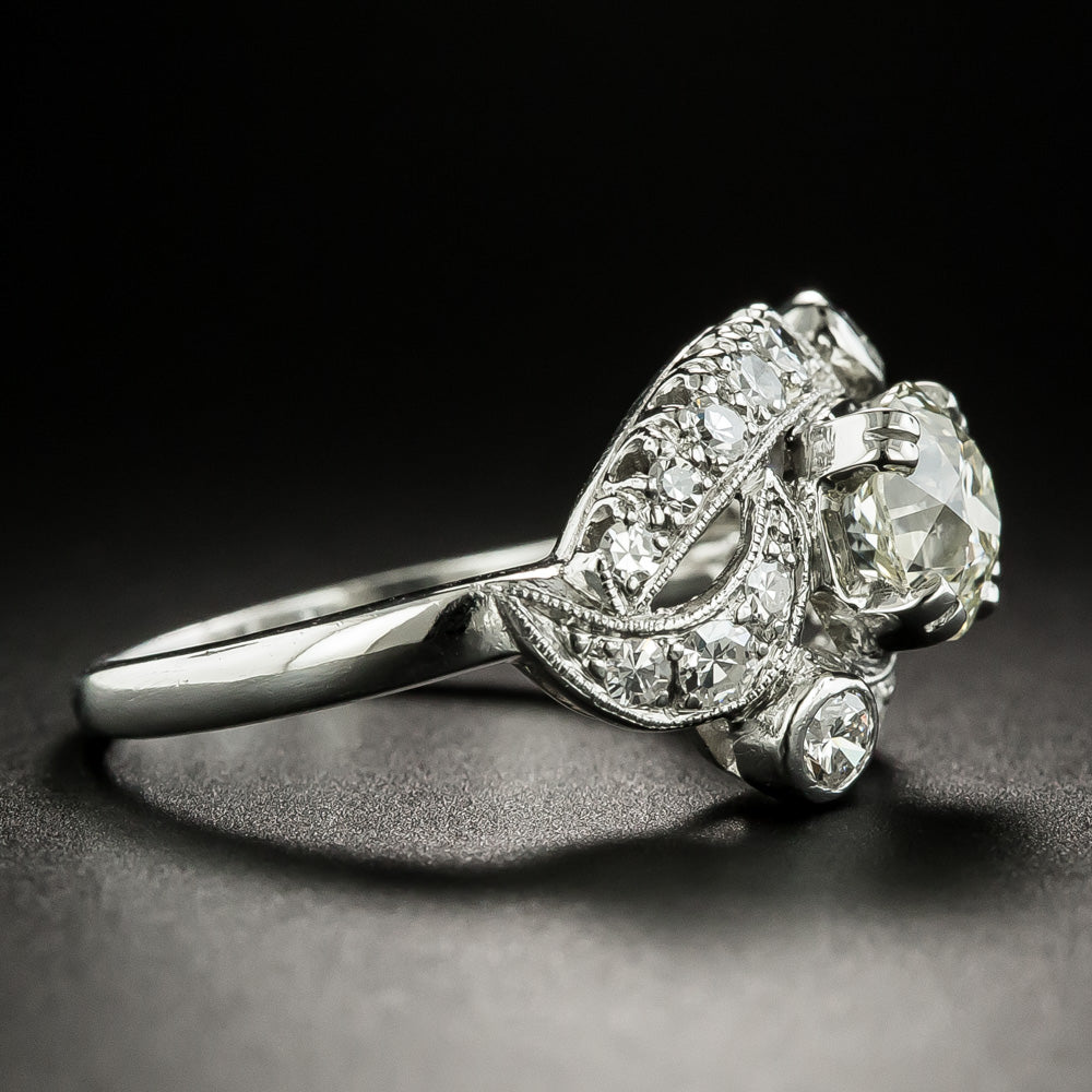 Art Deco 1.29 Carat Diamond Engagement Ring - GIA N VS2 - 2