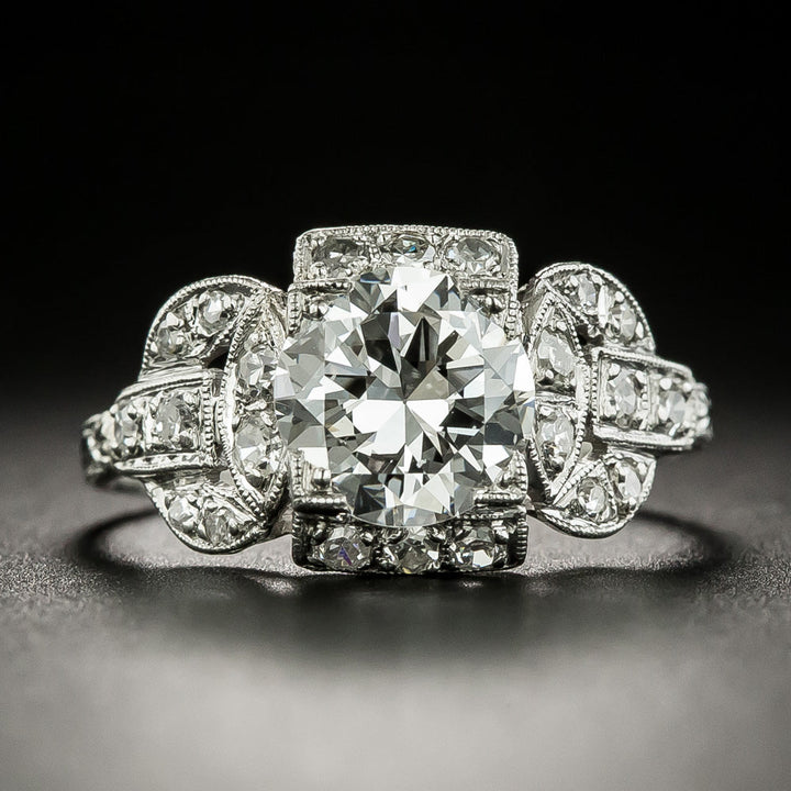 Art Deco 1.30 Carat Diamond Engagement Ring - GIA E SI1