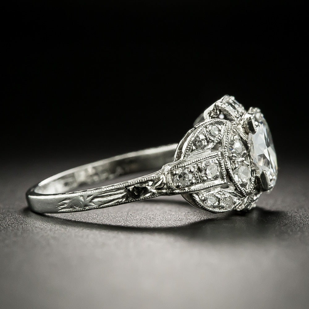 Art Deco 1.30 Carat Diamond Engagement Ring - GIA E SI1 - 3